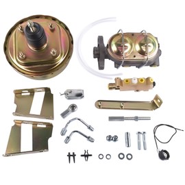Woosphy 8" Brake Booster Conversion Kit Replacement for Chevy C10 C20 Zinc Disc/Drum Valve 1960-1966