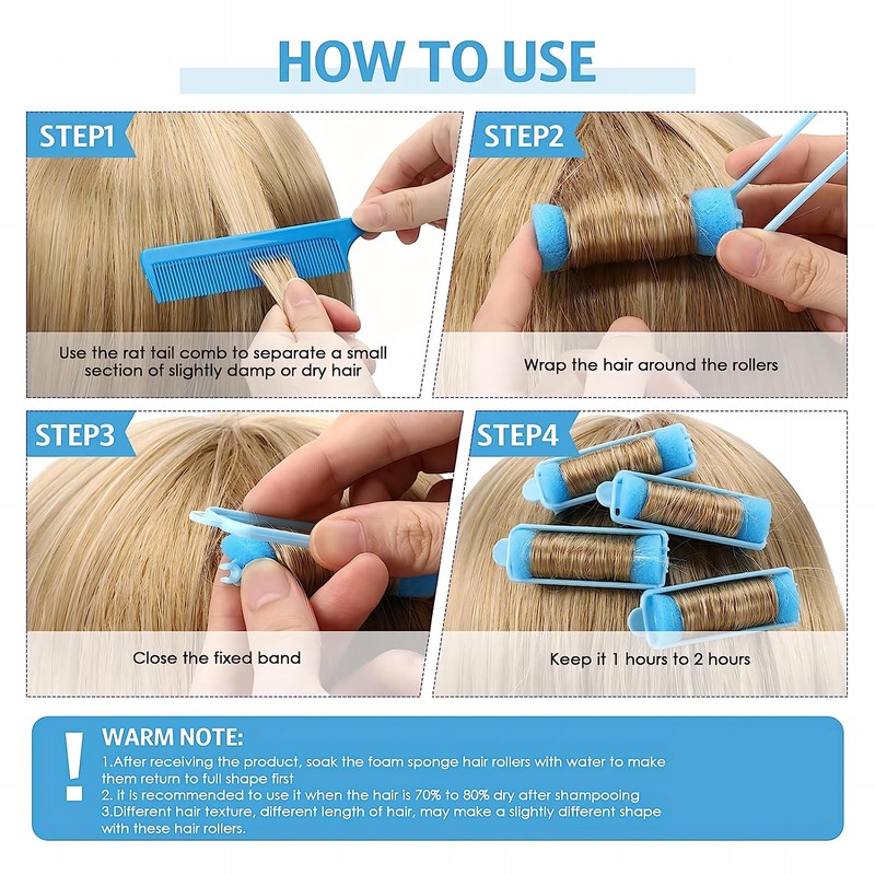 PAITOK Foam Sponge Hair Rollers for Short Hair,36PCS Soft Curlers