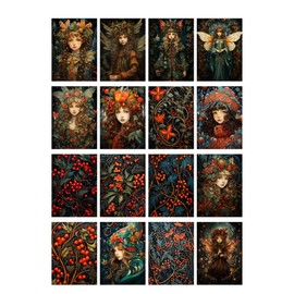 Decoupage Paper Pack (35 Sheets 6"x8") Lovely People with Wings and Warm Christmas Coats FLONZ Vintage Illustration Pictures Cards for Decoupage, Craft and Scrapbooking