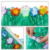 TOODOO Elastic Hawaiian Hula Grass Skirt with Flower Costume Set