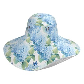 MNSRUU Wide Brim Hats for Women Flower Butterfly Sun Hat Packable Sun Visors for Women Girls Floppy Summer Beach Hat for UV Protection