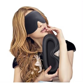Wohnson EU 100% Blackout Sleep Masks for Men and Women - Zero Eye Pressure Ultra Soft & Comfortable .3D Eye Mask for Sleeping - Black 3D Eye Mask for Travel etc
