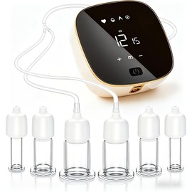 Electric Cupping Glasses for Face, 3-in-1 Cupping Gua Sha and Massage for Skin Care, 6 Pieces Cupping Face Made of Real Glass, Tighten Face Contours, Cupping Glass Set, Anti Cellulite
