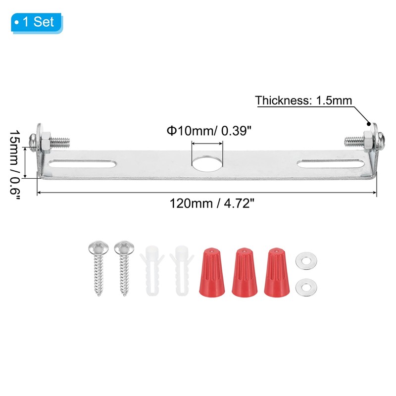 PATIKIL 120mm (4.7") Universal Light Fixture Mounting Bracket Kit, Light