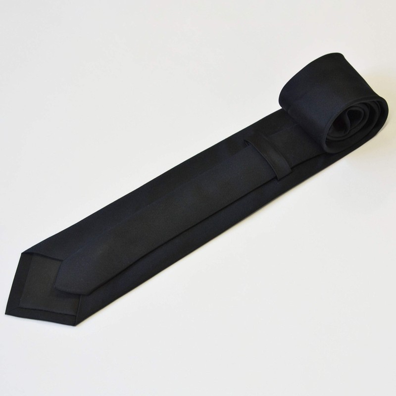 Tuxedo Station Men's Necktie, Silk, Black, Formal Clothes, Plain, Stylish,
