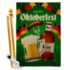 Breeze Decor Oktoberfest Beer Burlap House Flag Set Beverages Happy