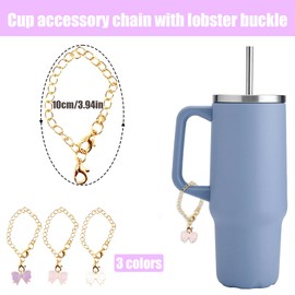 cadelon 6PCS Bow Cup Straw Topper Set, 3PCS Cup Straw Cover and 3PCS Bow Decoration, Straw Cover Protector for 10mm Straws, Straw Topper for Travel, Hiking (Pink, White, Purple)