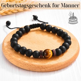 PDTU Birthday Gift for Men, Bracelet with Tiger's Eye Gifts for Men for Birthday, Gifts for 30-70th Birthday Men, Stone, Tiger's Eye