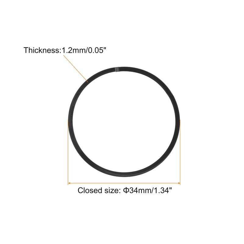 sourcing map Piston Ring Set, 2Pcs 34mm x 1.2mm Standard