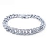 ZARD Curb Chain Cuff Bracelet with Cubic Zirconia Accent and