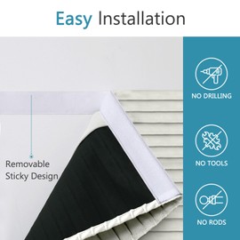 Muamar French Door Curtains Privacy Door Blind, Front Door Window Curtain, Venetian Blinds Style Door Window Cover, 1 Panel (White, W25” x L80”)