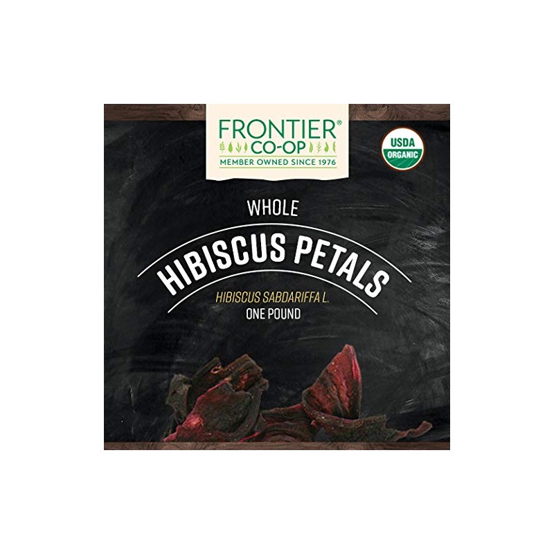 Frontier Herb Bulk Hibiscus Petals Organic Whole, 1 Pound