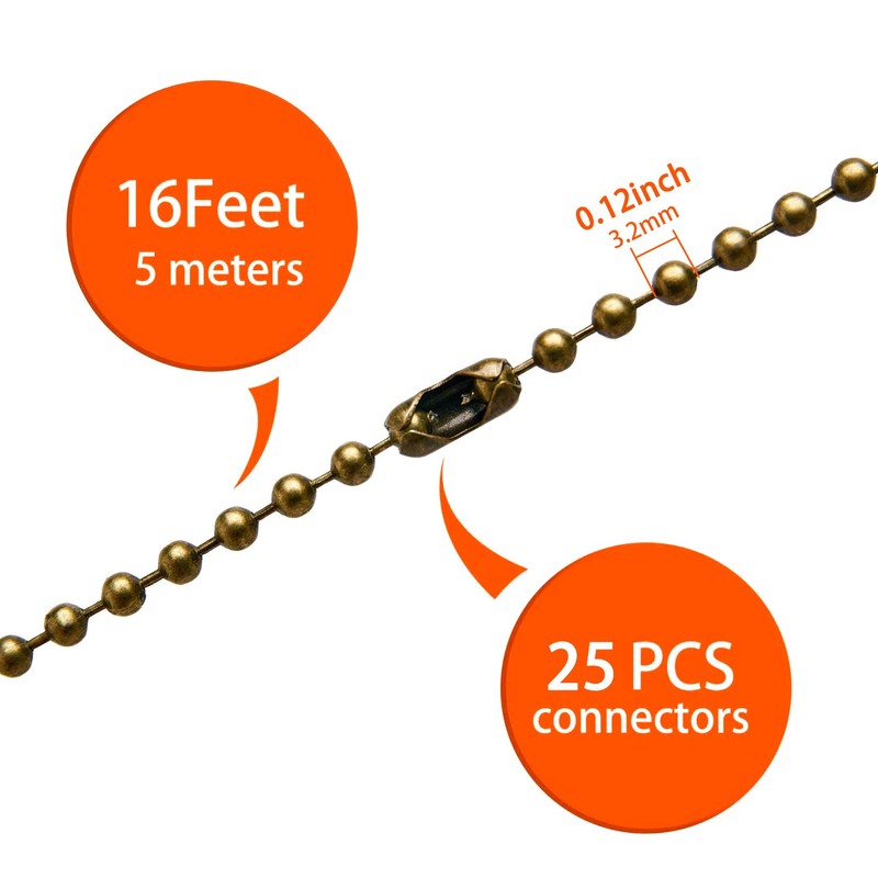 YeeBeny 192 Inch Fan Pull Chain Extension with 25 PCS