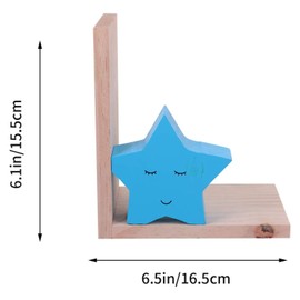 Nacnic Set of Two Wooden Pink Moon Bookends. Non-slip Bookends for Bookshelves. Decoration for children's room.