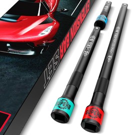 Aiourx 3/8-Inch Drive Impact Extension Bar Set, 3 Pcs Socket Extensions Sets, 3" 6" 10" Length, CR-V Steel, Tight Spaces in Bike, Auto Repairs or Industrial Jobs