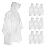 YOUNGTIME Disposable Rain Ponchos for Adults,10 Pack Emergency Clear Ponchos
