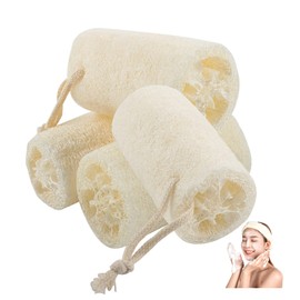 VinBee 4 PCS Natural Shower Loofah Sponge Skin Cleansing Skin Exfoliation Body Back Scrubber for Bathing and Back Caring Spa 4 inch