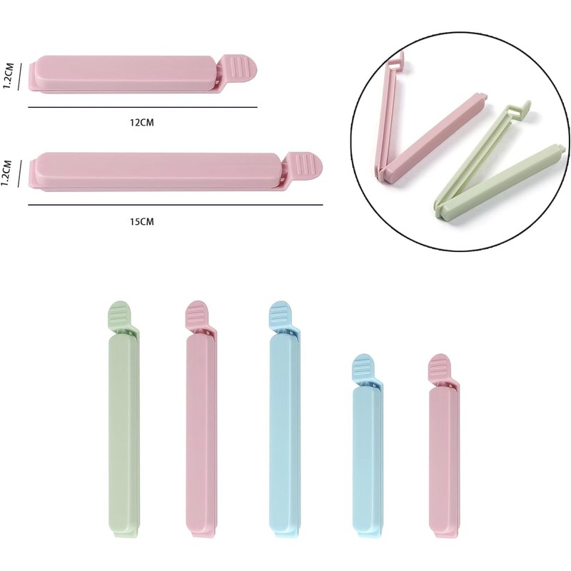 12Pcs Plastic Bag Sealing Clips for Food Storage - Fresh