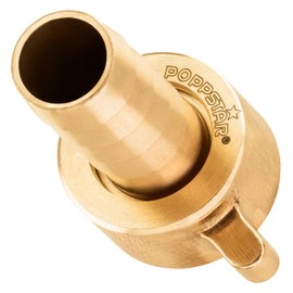 POPPSTAR POPPSTAR Schlauchverbinder 1/2 Zoll Messing (inkl. Überwurfmutter mit Flachdichtung) Schlauchverschraubung 1/2" Innengewinde auf Schlauchtülle 1/2 Zoll (12,7mm)