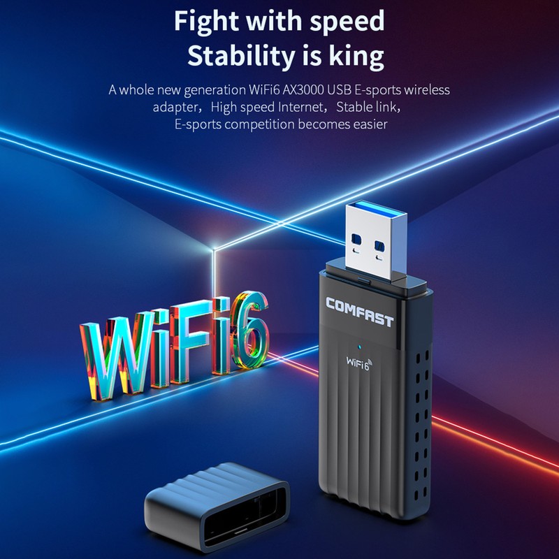 COMFAST WiFi6 Adapter Games USB3.0 WiFi Adapter 2.4GHz 574Mbps +