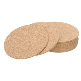 sourcing map 100Pcs Cork Coasters for Drink 4 x 4 x 0.12" Absorbent Cork Coasters, Non-Slip, Heat-Resistant Table Blank Gift for Drinks in Office, Home, or Cottage (Round)