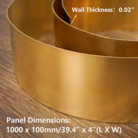 Feelers Copper Metal Brass Sheet Roll 24 Gauge x 4 inch x 40 inch, Brass Plate High Hardness Free-Cutting Brass Strip in Various Widths (4" Width)