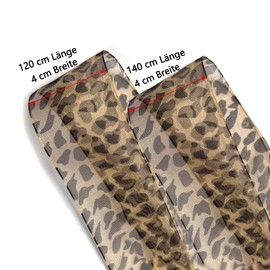 Beojonvy 2 Stück modische Schnürsenkel Breites Leoparden-Muster Seidensatinband 4 cm Breite Länge 120 cm / 140 cm weiche flache Ersatzschnürsenkel für Sportschuhe Freizeitschuhe