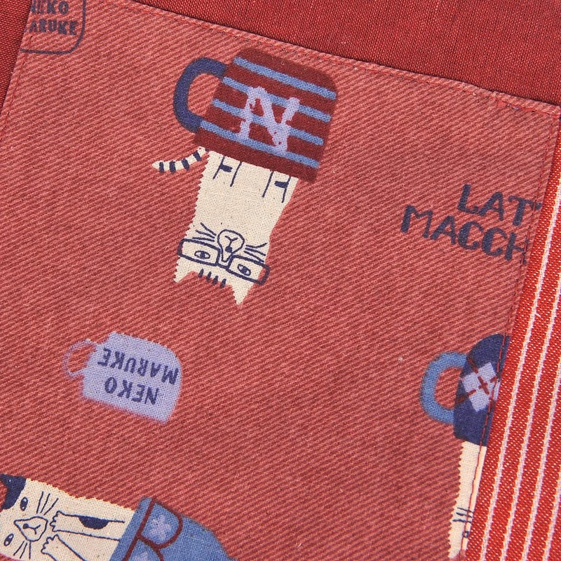 Kusuguru Japan Drawstring Cat Round Omochi Drawstring, red