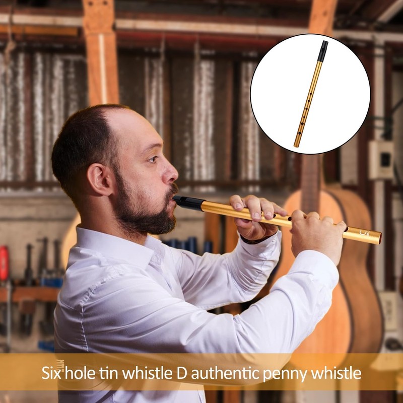 Tin Whistles, Penny Whistle Six-Hole Tin Whistle D, D-Shaped Instrument