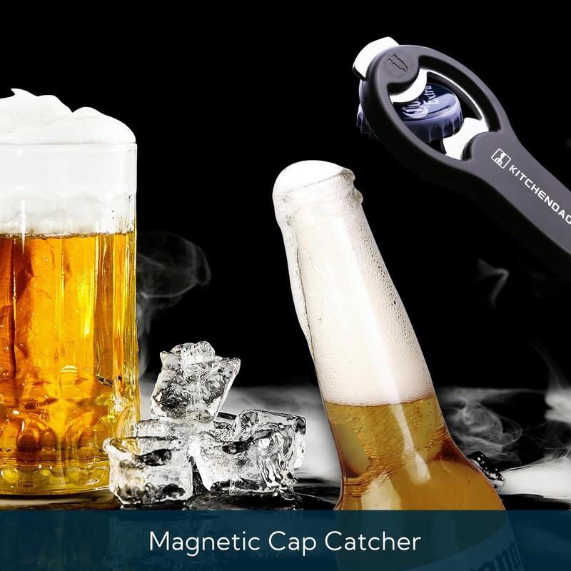 KITCHENDAO 2 in 1 Magnetic Beer Bottle Opener for Fridge