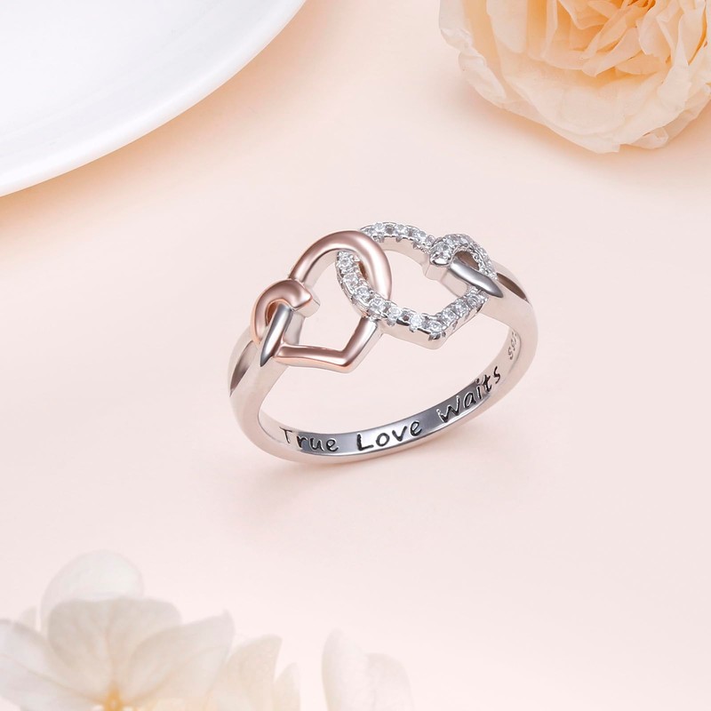 Alphm S925 Sterling Silver True Love Waits Heart Engagement Promise