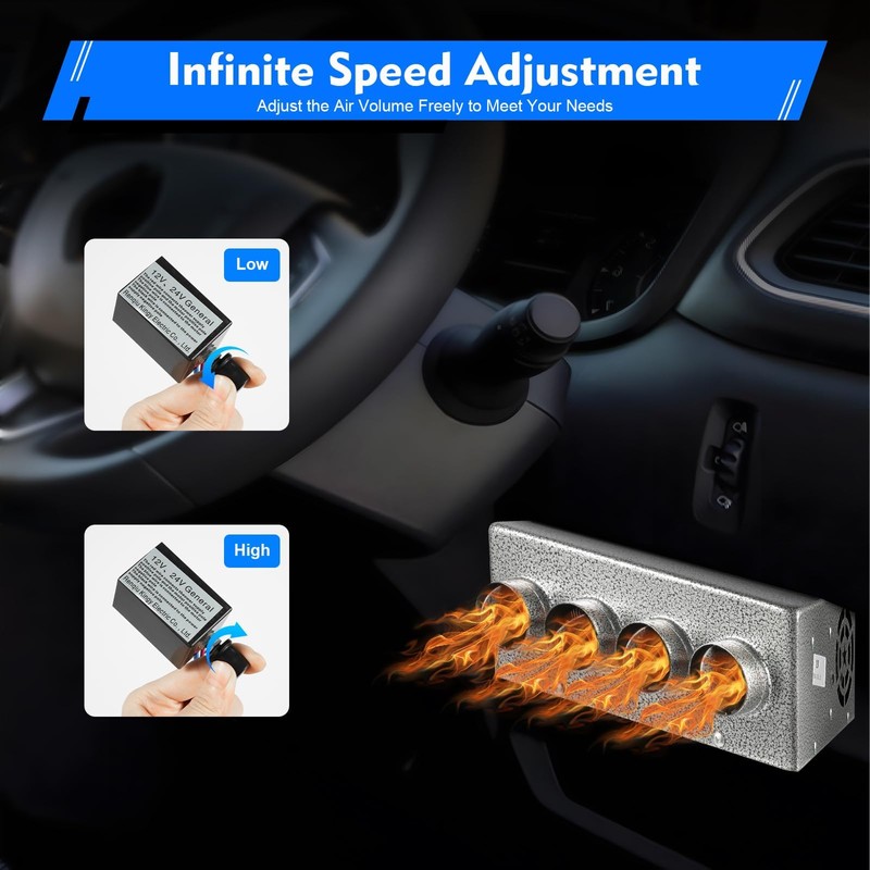 DOONARCES 12V Universal Under Dash Heater Kit for Car Truck