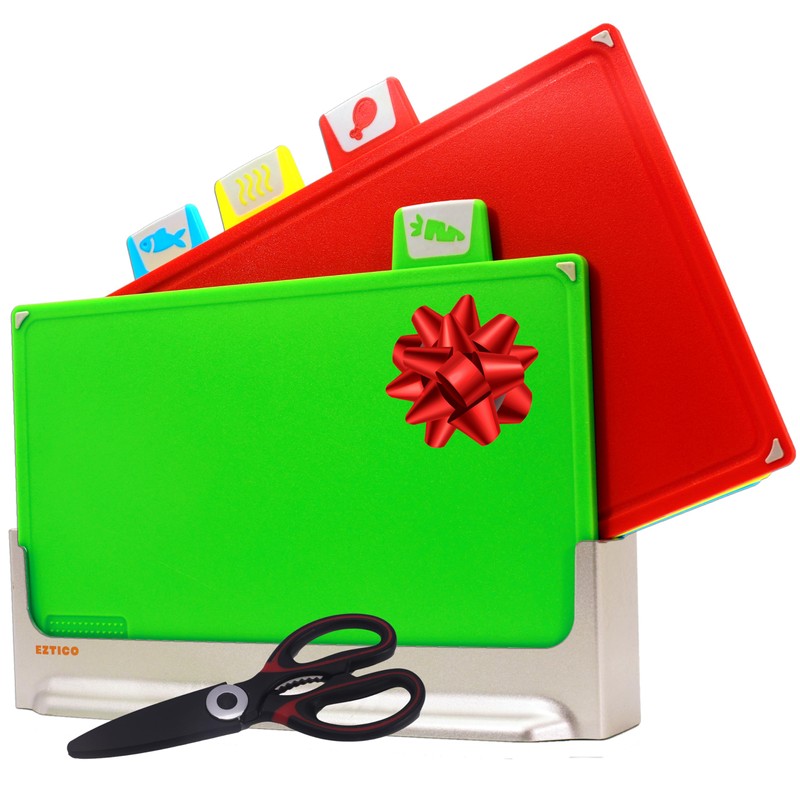 EZTICO Cutting Board Set: 4-Piece Color-Coded, Non-Slip, BPA-Free, Perfect kitchen