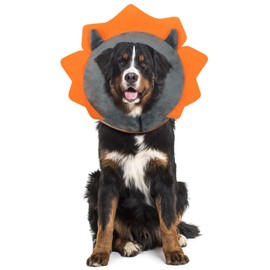 IEUUMLER Inflatable Recovery Dog Collar, Protective Donut Cone, Adjustable Soft Collar for Dog and Cat After Surgery Prevent from Biting & Scratching EU002 - Grey Demon XL