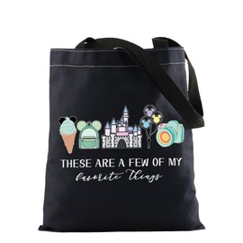 Vacation Trip Gift Fairytale Fans Cosmetic Bag Mouse Family Trip Snacks Makeup Bag Magic Kingdom Gift Mouse Ice Cream Zipper Pouch (F-things Mouse Tote black)