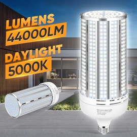 XYCN 2 Pack 400W Corn LED Light Bulb Fanless,5000K Daylight(Eqv.1,200w Mh/Hps/Hid) Non-Dimmable E26/E39 Large Mogul Base LED Cob Lamp 57,000LM for Garage Warehouse Factory Workshop Street Backyard