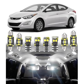 BMT xms Car Interior LED Light Replacement for Hyundai Elantra MD UD/Elantra GT 2011-2016,6000K Super Bright Interior Light Bulbs Package, 8pcs