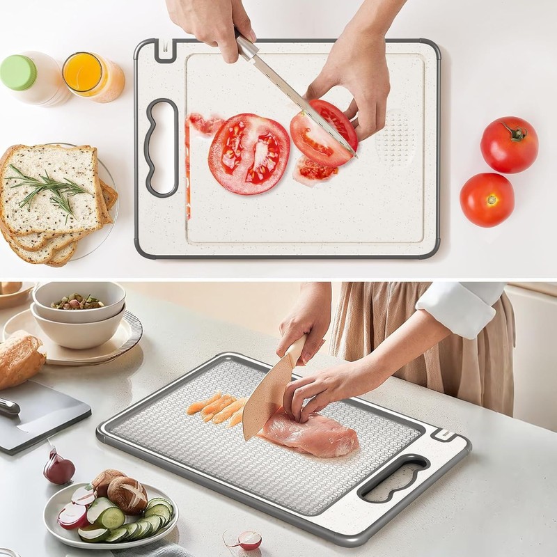 Korekaou Double Sided Cutting Board, Multi-functional, 304 Stainless Steel and
