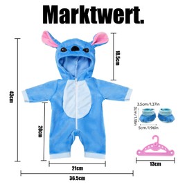 Accessories Clothing 43 cm Clothes Doll Clothes 43 cm, Babyborn Clothing for 43 cm Doll Accessories for Girls and Boys (Includes Jumpsuit, Socks and Hanger)