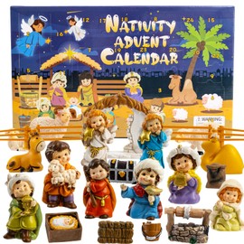 Nativity Advent Calendar 2024, Nativity Set for Kids Christmas Advent Calendar for Kids Boys Girls Teens Toddler Children, Christian Religious Advent Calendar Gifts Toy