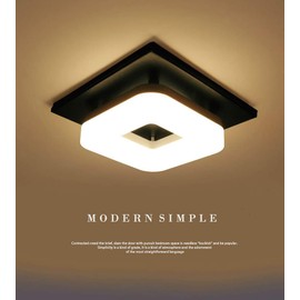 Artpad Led Ceiling Light 12W, Iron Square Ceiling Lamp with Acrylic Lampshade, Modern Warm White Lighting Lamp for Bathroom Dining Room Hallway Corridor and Office