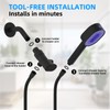 Hibbent Upgraded Metal Shower Head Holder with LED Display Thermometer,