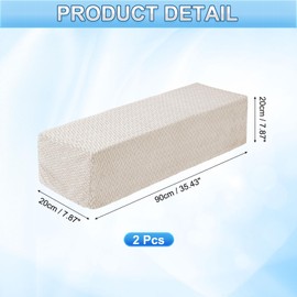 sourcing map 2Pcs Stretch Armrest Covers, Polyester Soft Armchair Slipcovers Couch Recliner Arm Cover for Chair Sofa Protector, Beige, Diagonal Plaid