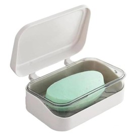 Itisyou Soap Box Portable Soap Case with Lid and Drainer, Double Layer, Easy to Clean, Lightweight, Durable for Bathroom, Kitchen, Home