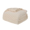 Cream White Throw Blanket 50"×60" inches Fuzzy 3D Jacquard Decorative