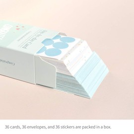Monolike Day-by-Day Card, Congratulation Cards - Set of 36 Cards, 36 Envelopes, 36 Stickers, Mini Cards