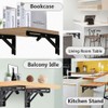 Hocansen 2Pcs Metal Foldable Brackets L Shelf Collapsible Brackets Black