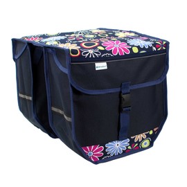 BikyBag Model T - Bicycle Double Panniers Bag Fashion Cycle Bike (Pink Daisy)