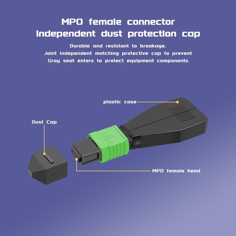 Buxoz MPO/APC 16 Core Female Fiber Loopback Adapter, Singlemode Duplex