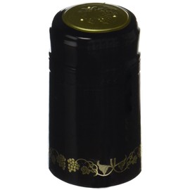 1 X Black/Gold Grapes PVC Shrink Capsules for Wine Making - 30 per Bag